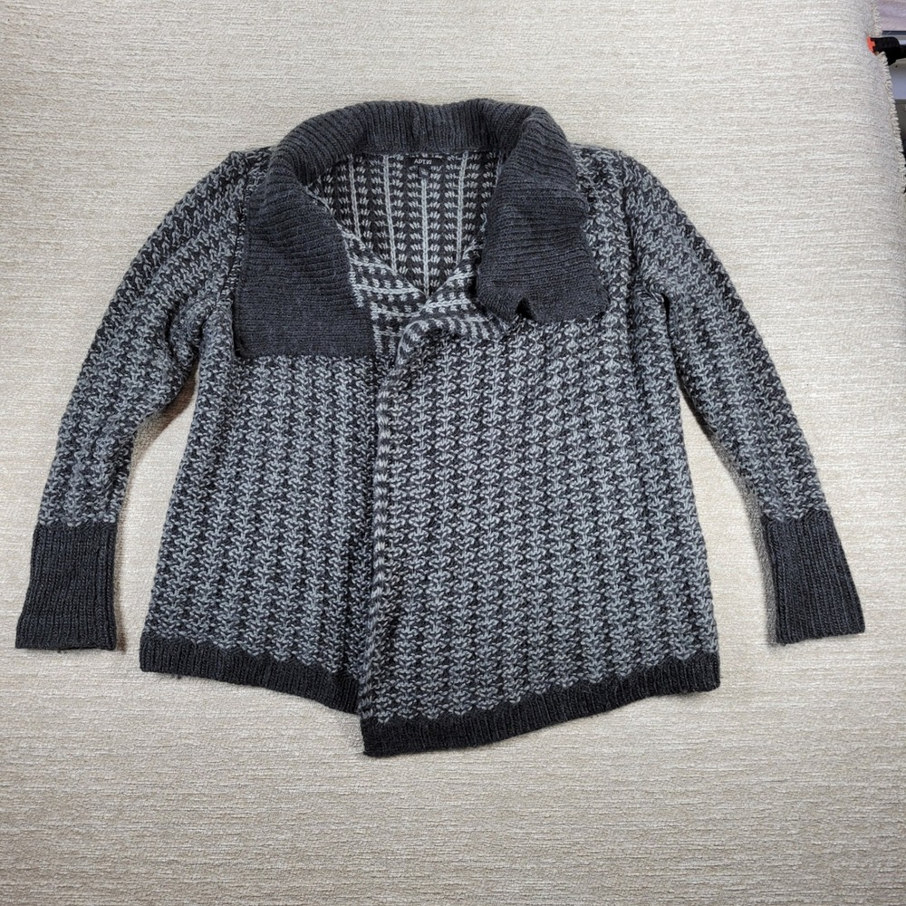 Apt. 9 Cardigan Sweater Womens Large Gray Oversized Grandpa Chunky Knit Open